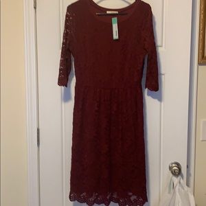 Le Lis red lace dress